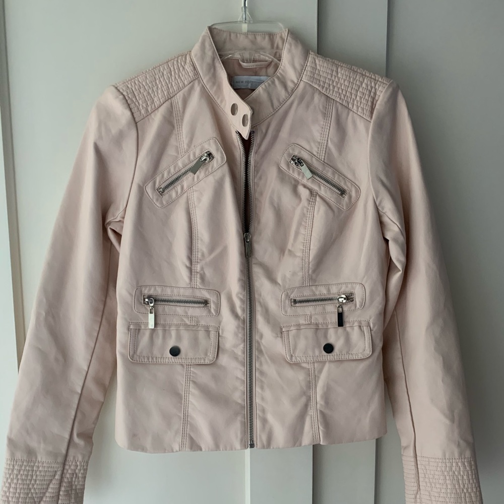 Nyandcompany faux leather zippered jacket